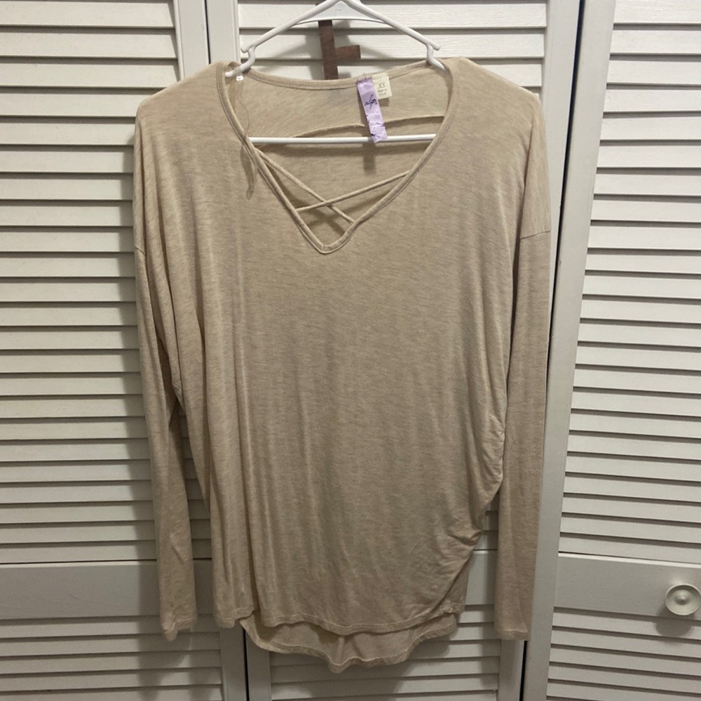 Tan king sleeve shirt- Size XS